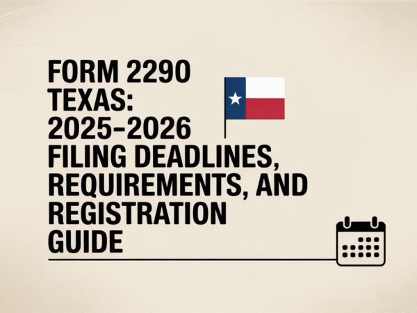 Form 2290 Texas 2025–2026 Filing Deadlines, Requirements, and Registration Guide