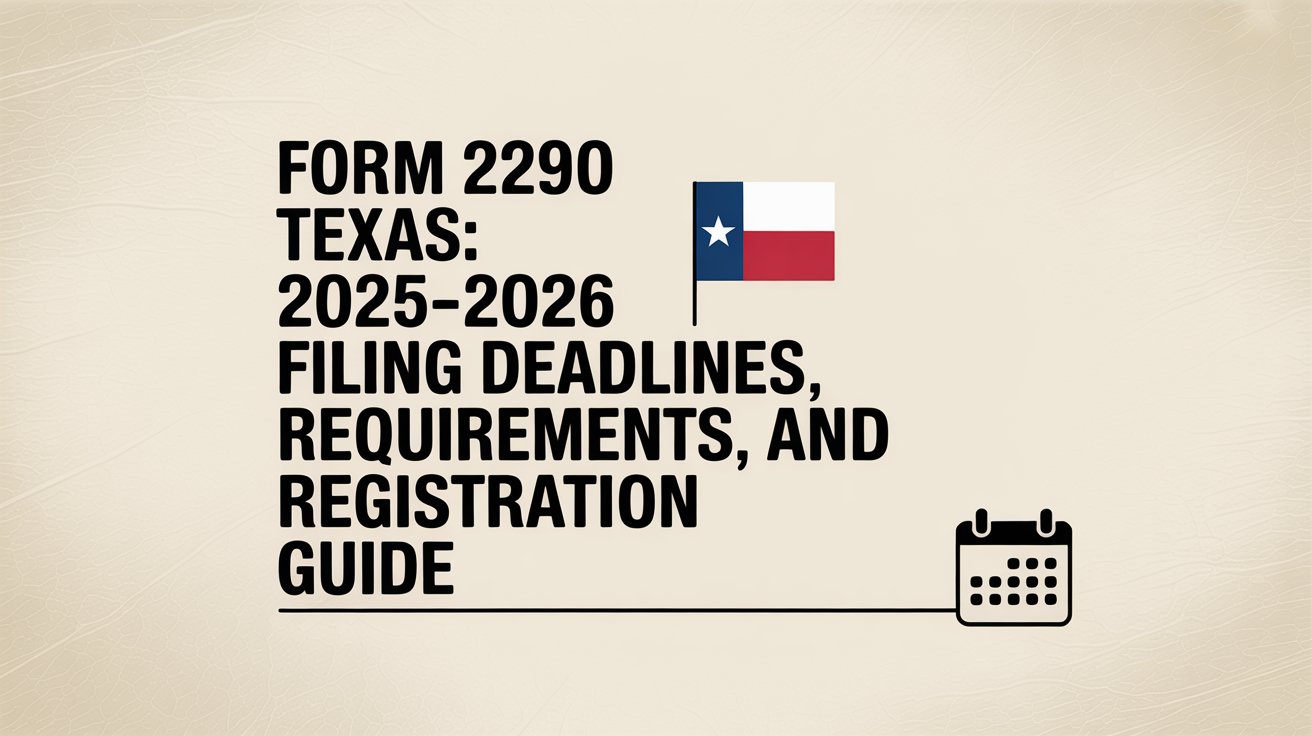 Form 2290 Texas 2025–2026 Filing Deadlines, Requirements, and Registration Guide