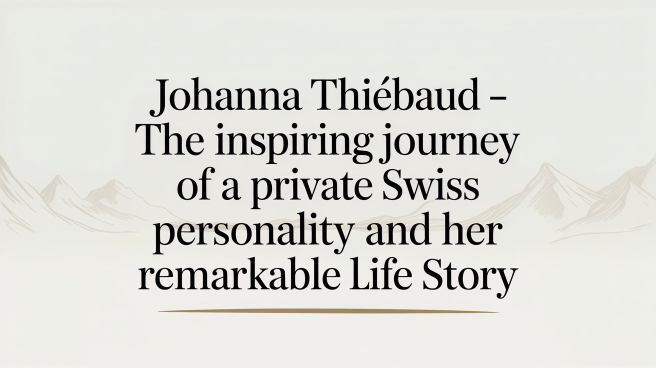 Johanna Thiébaud – The Inspiring Journey of a Private Swiss Personality and Her Remarkable Life Story